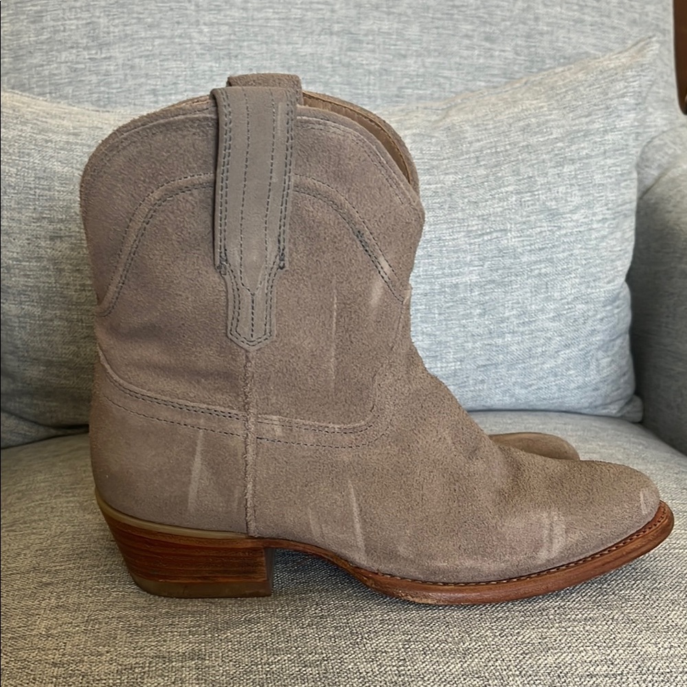 Gray Suede Western Boots